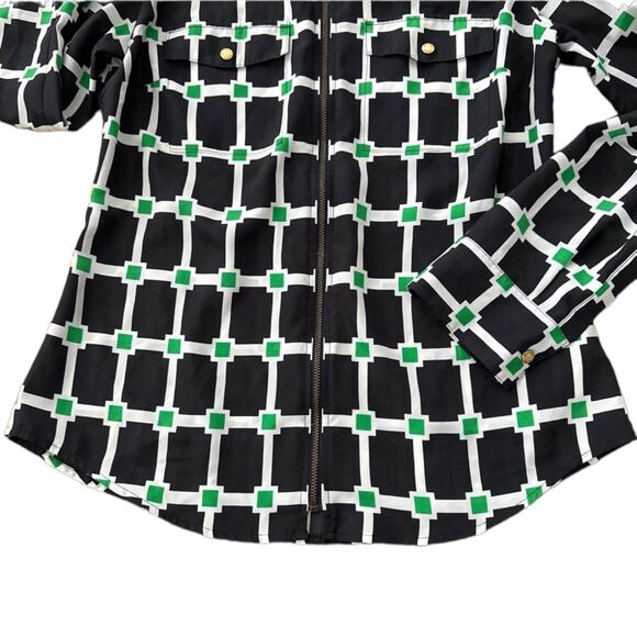 Michael Kors button down blouse navy green animal print bundle of two size small - Picture 6 of 12